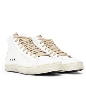 P448 Women's Skate Mid High Top Italian Sneaker White Leather
